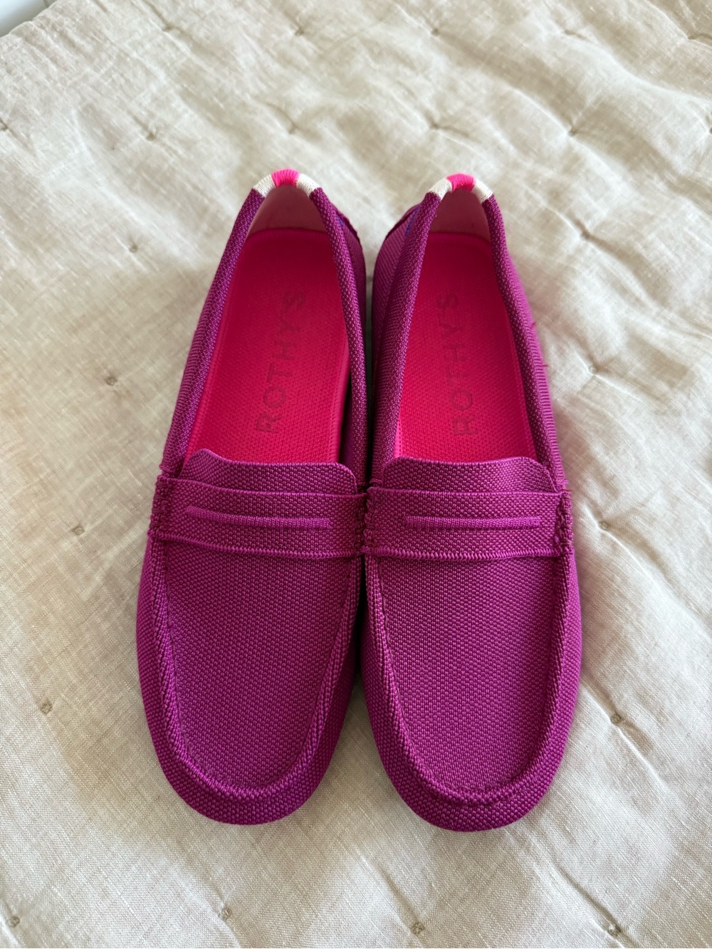 Rothy's The Driver Loafer Slip On Flats Raspberry Women's Size 9